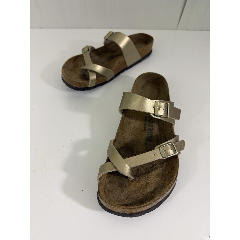 Birkenstock Mayari Gold Birko-Flor Regular Width EU41 US 10-10.5 Sandals Comfort